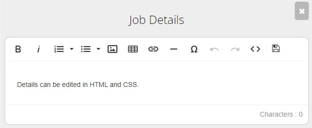 edit job details window