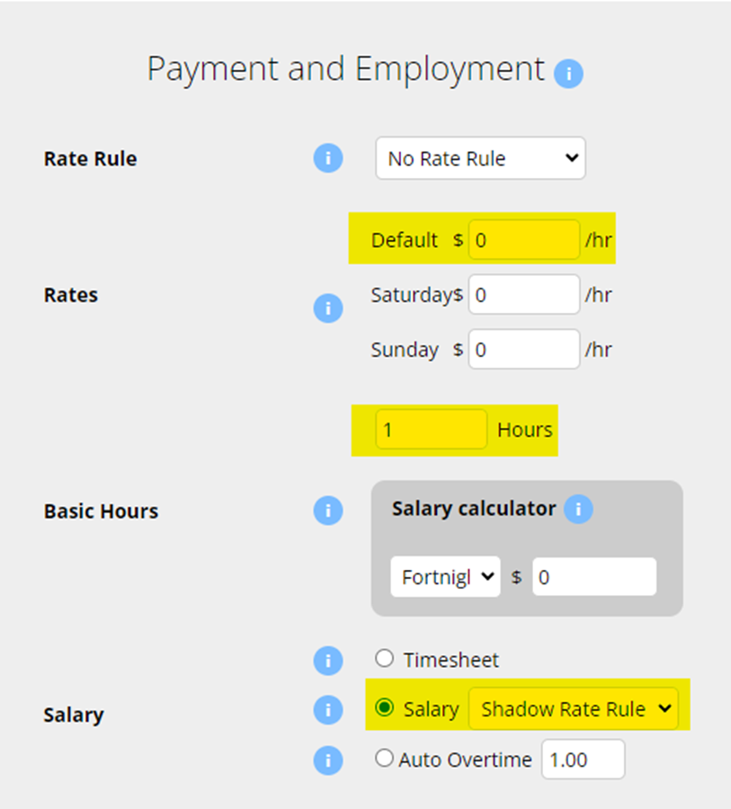 Payment and Employment Example