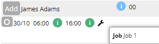 image of timesheet entry with a job attached