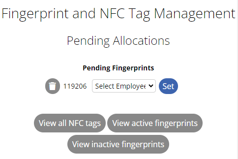 Employee Fingerprint Allocation