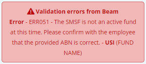validation error - ERR051