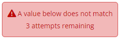 an image of error if value doesnt match