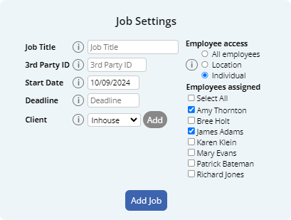 configuring a job with employee individual selection