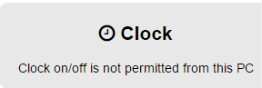Clock on button not permitted from this PC