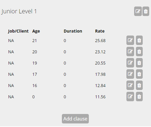 image of age based rate rule setup